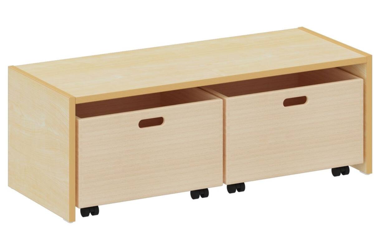 Podiumelement recht 100 × 40 × 35 cm, Ahorn
