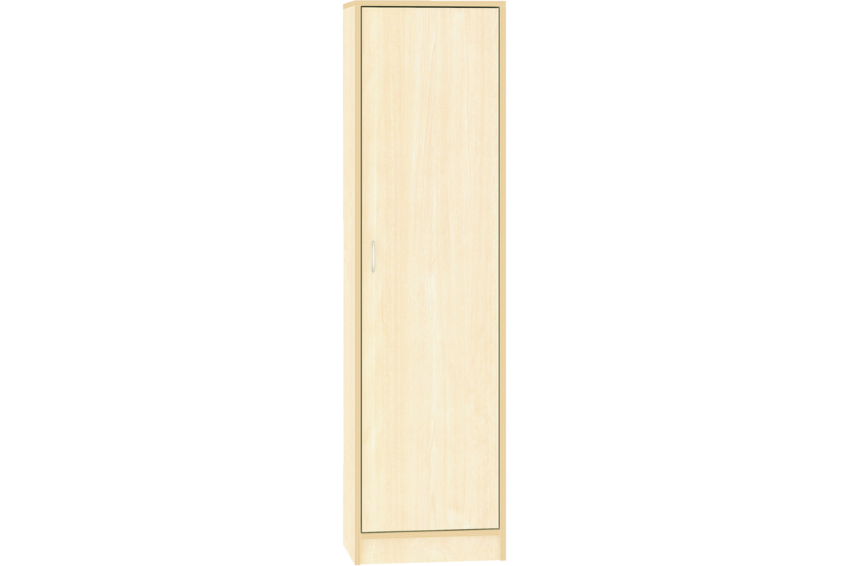 Hoge kast, ahorn, 51 x 40 x188 cm, 1 deur rechtsdraaiend, 4 legplanken