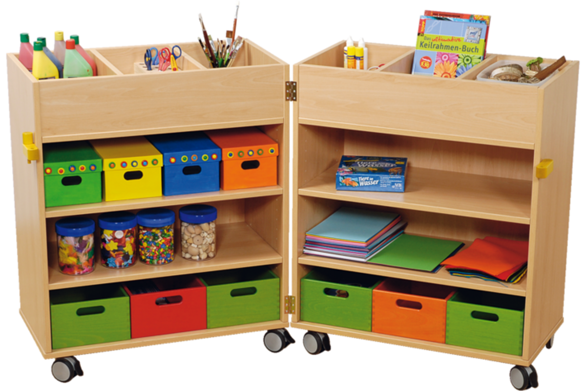 Klapkast Basic ahorn verrijdbaar, 77 × 80 × 93 cm