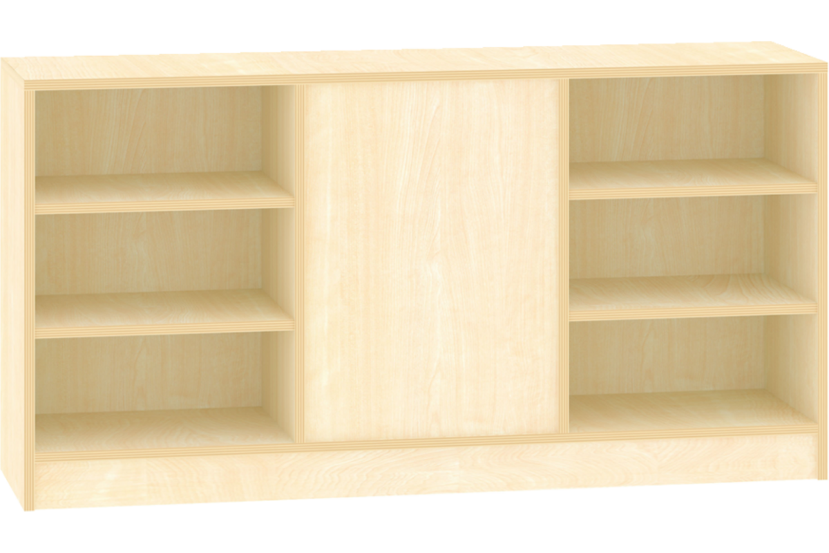 Kast dubbelzijdig met 6 vaste legplanken , 149 × 40 × 77 cm, ahorn