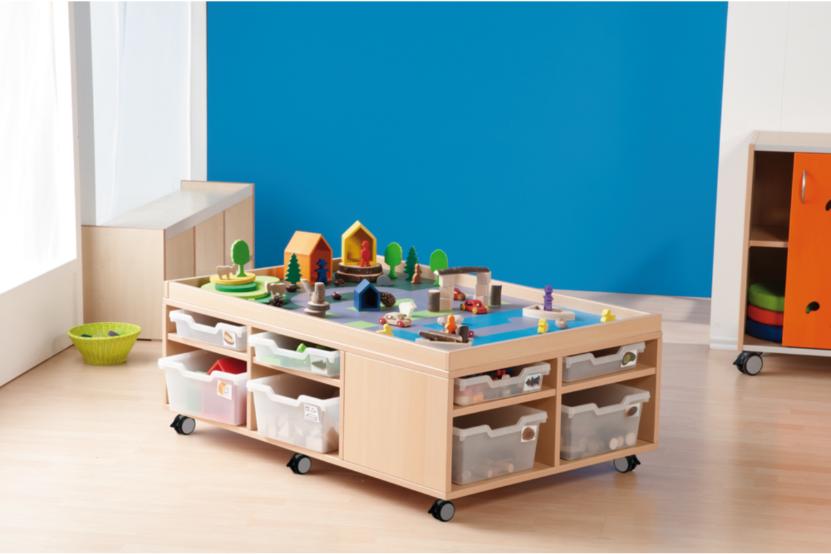 Speel- en materiaalkast, ahorn, 120 x 81 x 46,6 cm