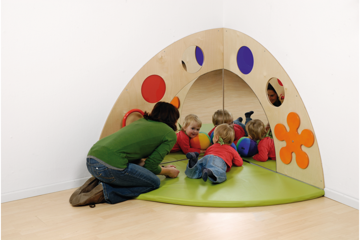 Spiegelhoek met elementen, 120 cm breed, 103 cm hoog