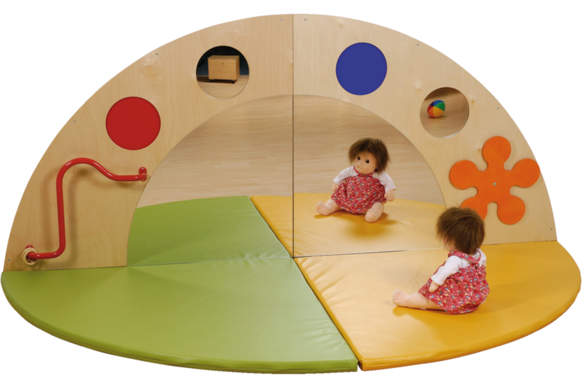 Spiegelhoek met elementen, 120 cm breed, 103 cm hoog