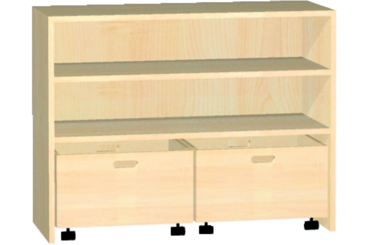 Kast voor rolbak 100 × 40 × 77 cm met 1 legplank, ahorn