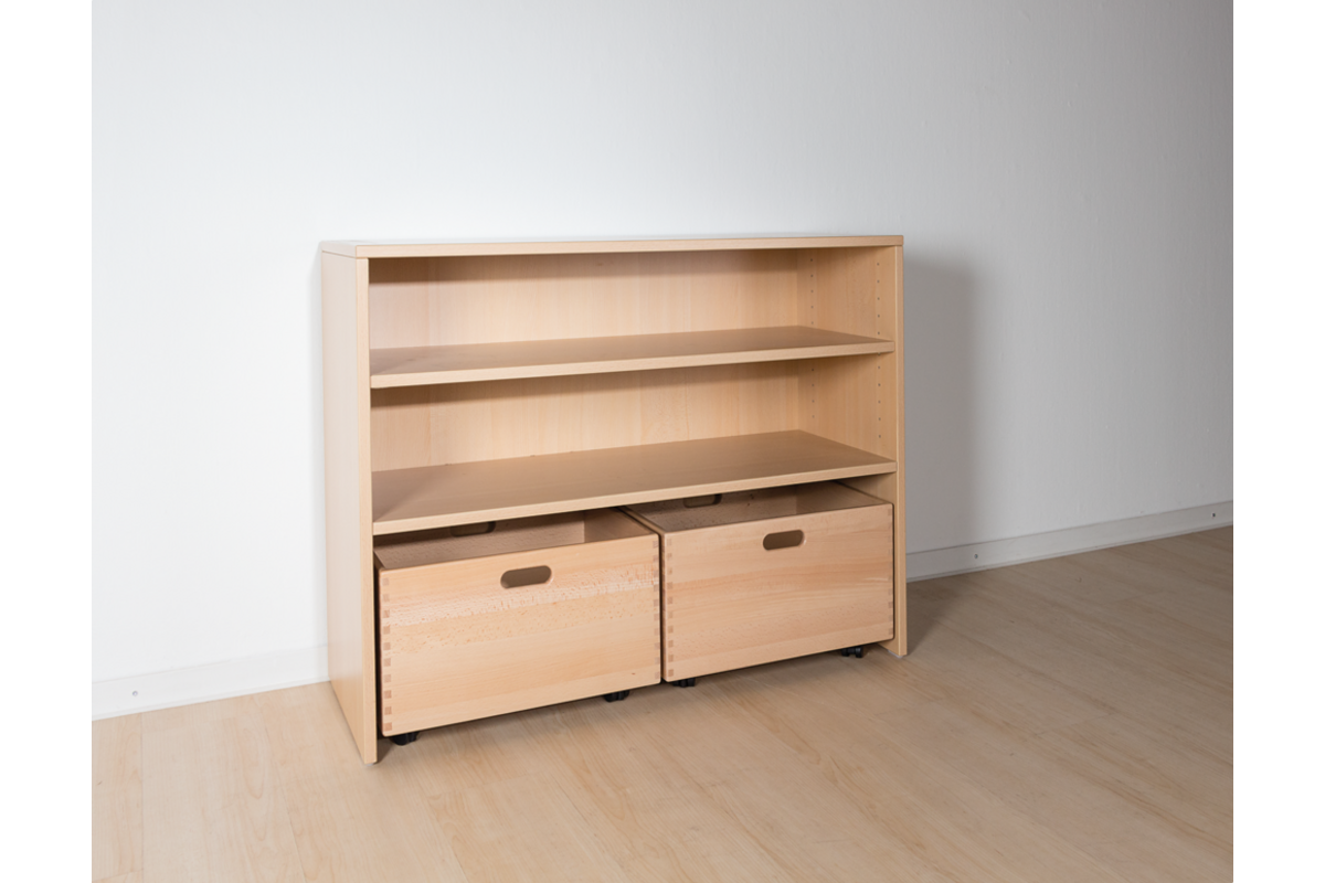 Kast voor rolbak 100 × 40 × 77 cm met 1 legplank, beuken