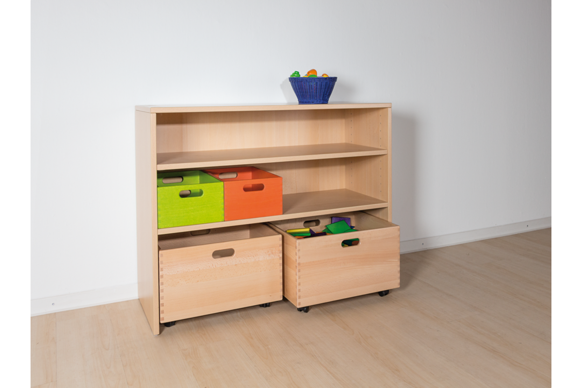 Kast voor rolbak 100 × 40 × 77 cm met 1 legplank, beuken