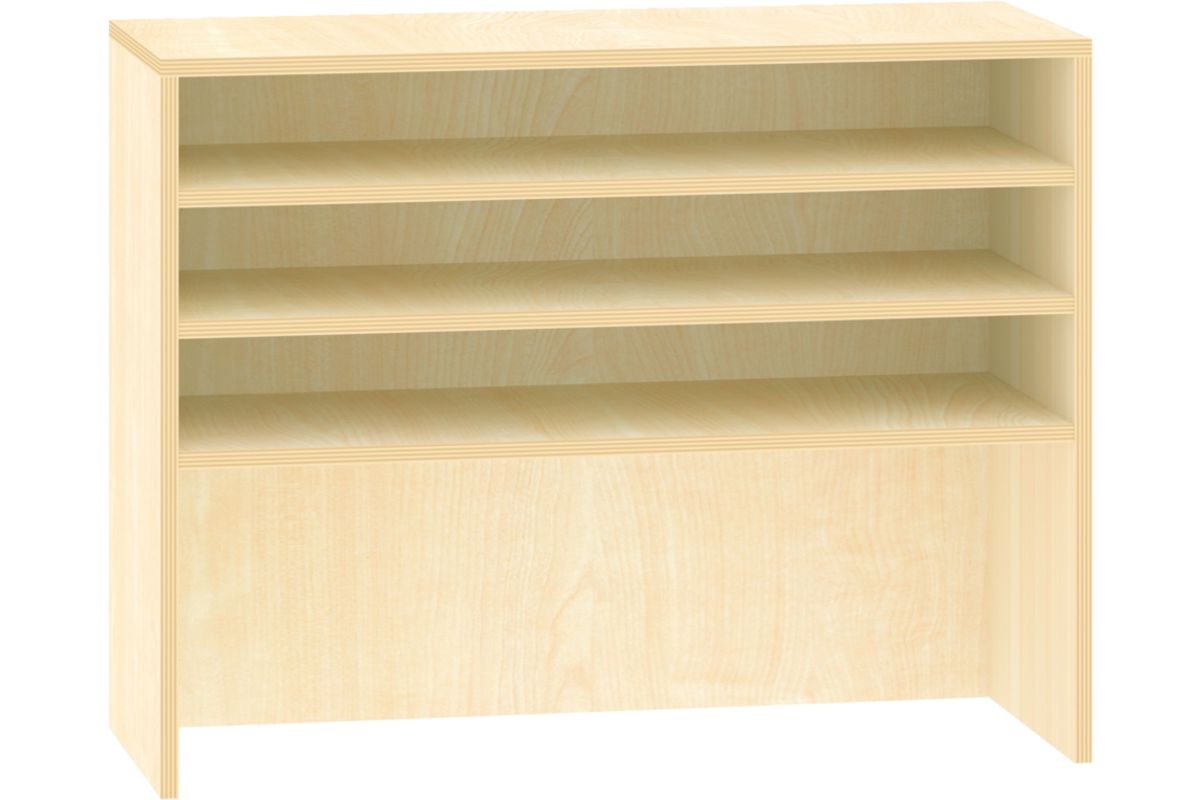 Kast voor rolbak 100 × 40 × 77 cm met 2 legplanken, ahorn