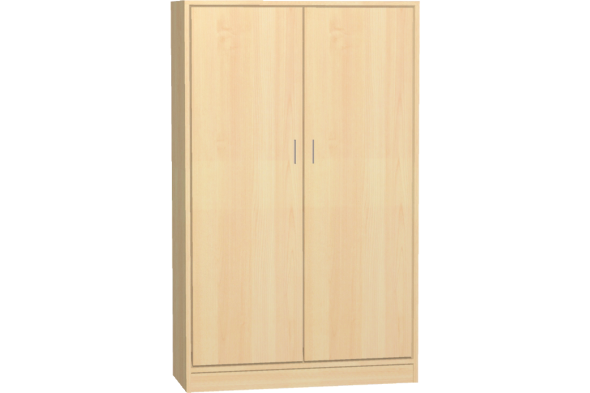 Hoge kast, beuken, 77 × 40 × 163 cm, 2 deuren, 3 legplanken