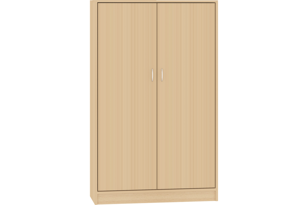 Hoge kast, beuken, 100 × 40 × 163 cm, 2 deuren, 3 legplanken