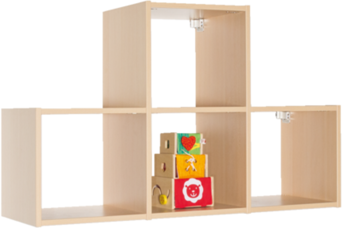 Wandhangkast 2, 4-vaks, 116 × 30 × 72 cm