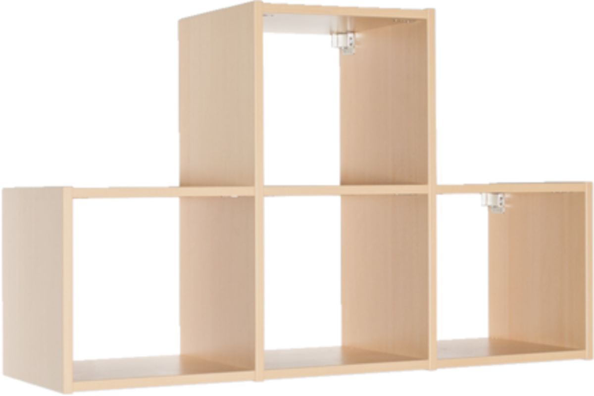 Wandhangkast 2, 4-vaks, 116 × 30 × 72 cm