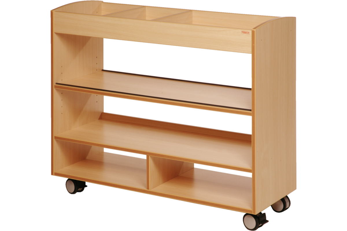 Materiaalwagen Lotte, 2 zijdig verrijdbaar , ahorn, 105 x 40 x 89 cm