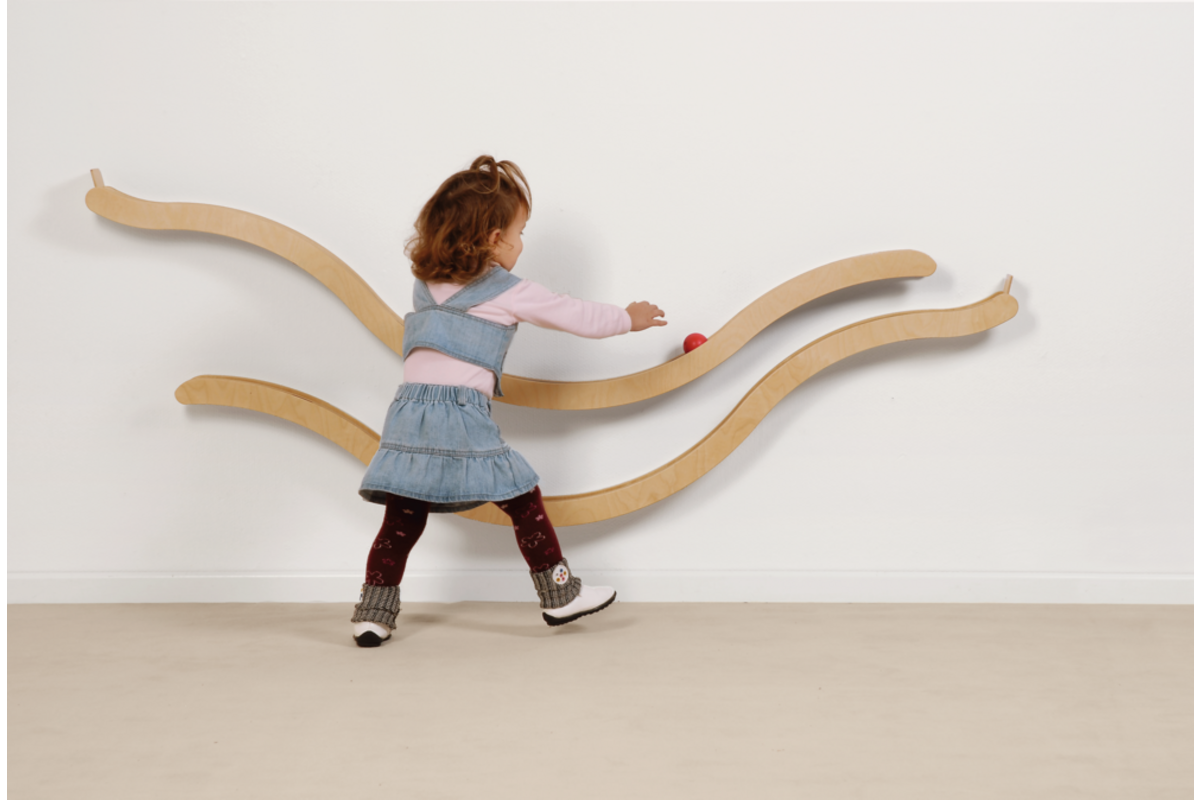 Wandkogelbaan 151 x 9 cm, set van 2