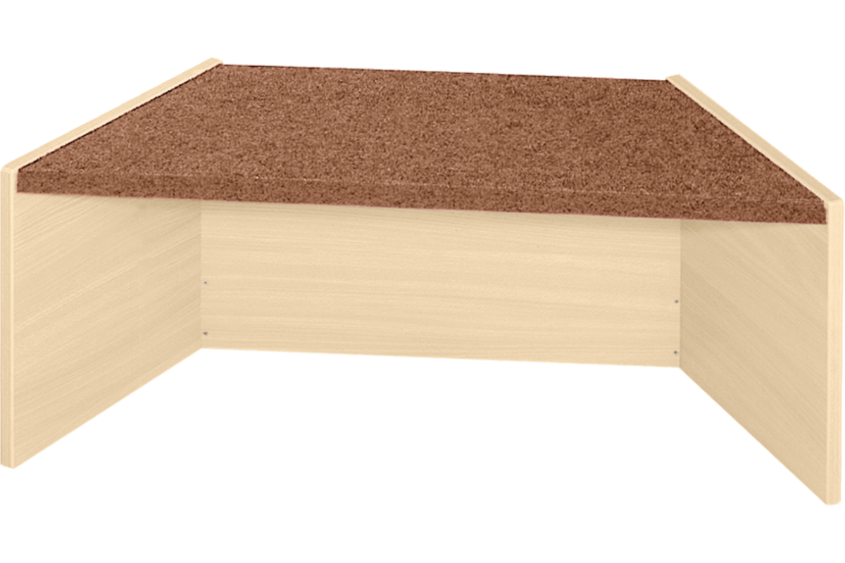 Podiumelement trapezium 120×40×35 cm, ahorn, met Tretford bekleding