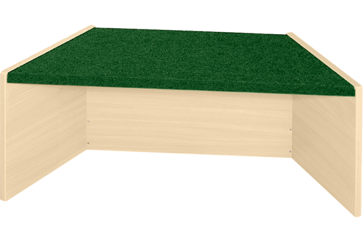 Podiumelement trapezium 120×40×35 cm, ahorn, met Tretford bekleding