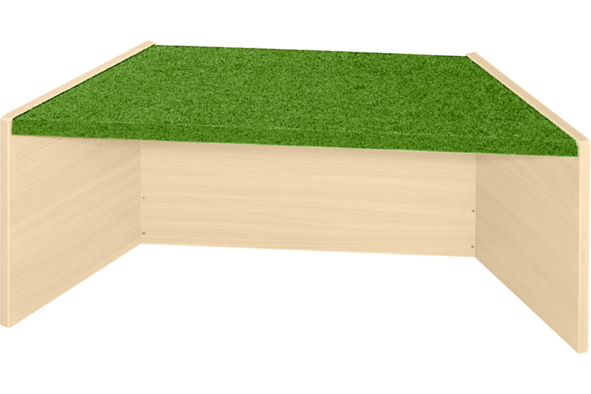 Podiumelement trapezium 120×40×35 cm, ahorn, met Tretford bekleding