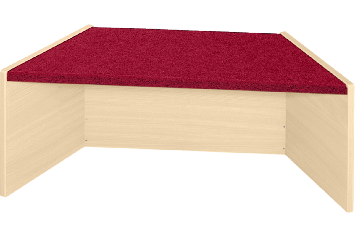 Podiumelement trapezium 120×40×35 cm, ahorn, met Tretford bekleding