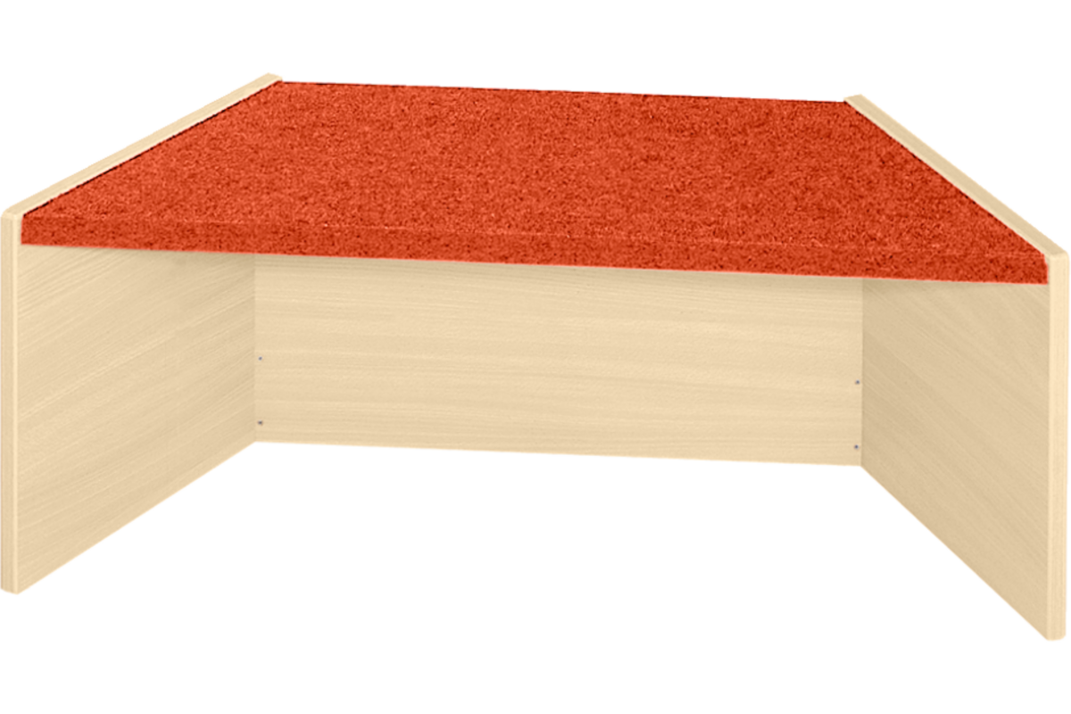 Podiumelement trapezium 120×40×35 cm, ahorn, met Tretford bekleding