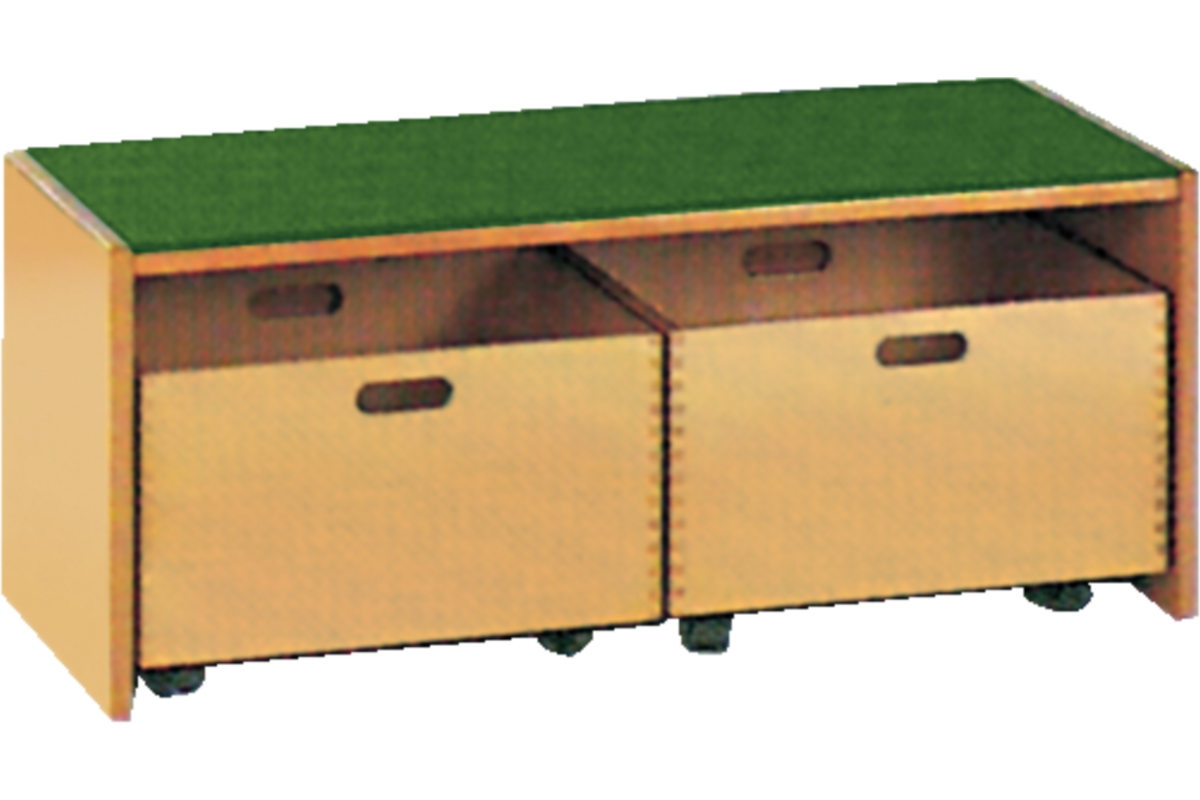 Podiumelement recht 100 × 40 × 35 cm, beuken met Tretford bekleding