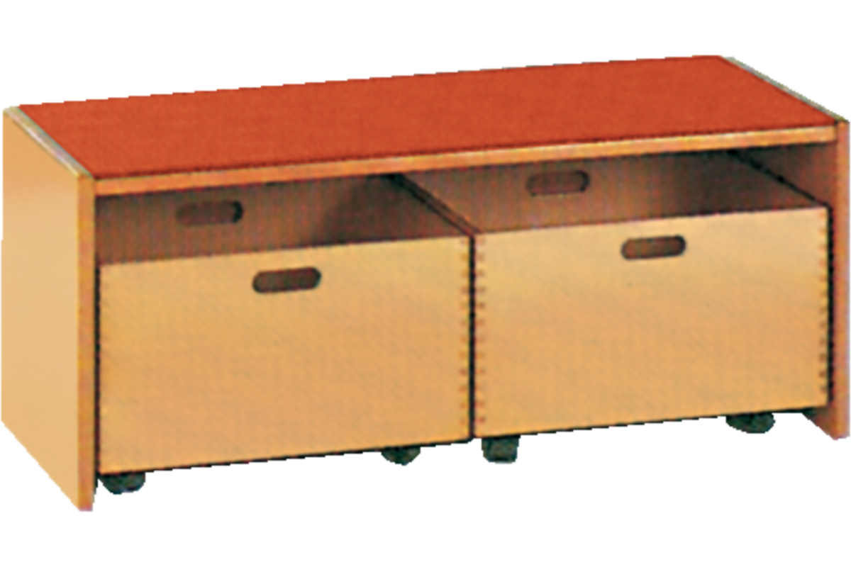 Podiumelement recht 100 × 40 × 35 cm, beuken met Tretford bekleding