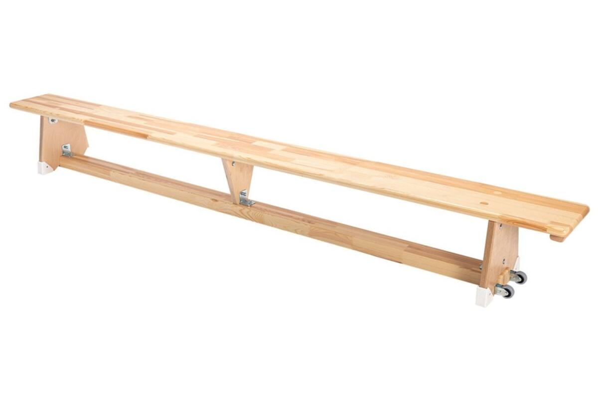 Gymbank smal met wielen, 240 x 24 cm, 31 cm hoog