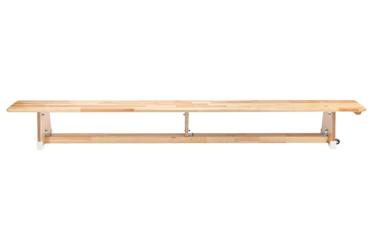 Gymbank smal met wielen, 240 x 24 cm, 31 cm hoog