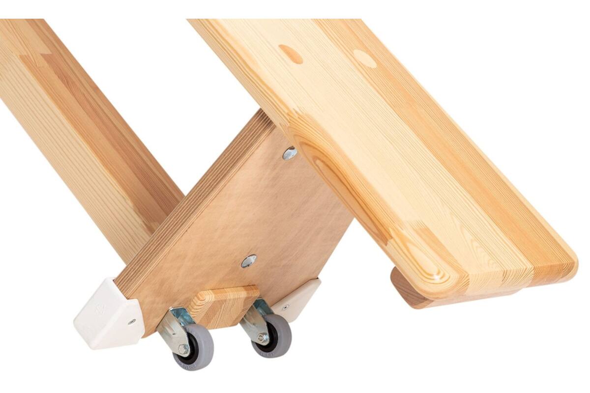 Gymbank smal met wielen, 240 x 24 cm, 31 cm hoog