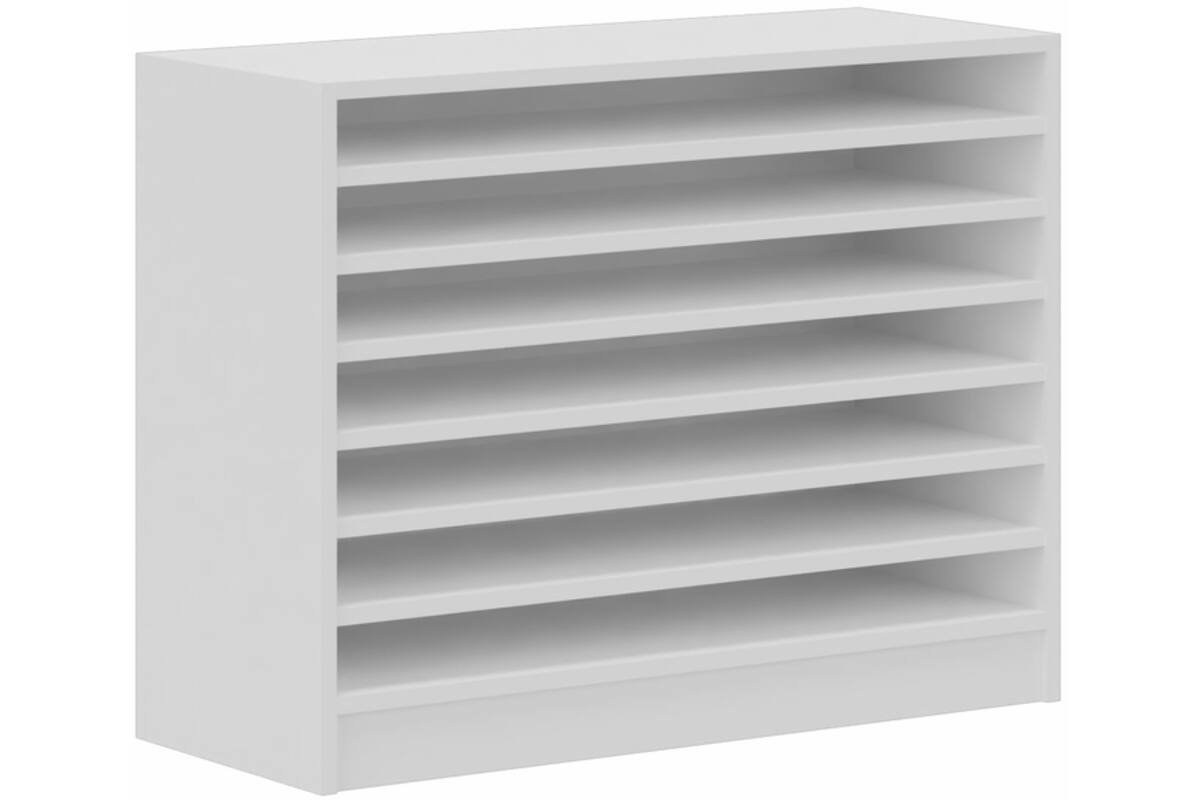 Kast met 6 legplanken, Wit, 100 cm breed, 77 cm hoog