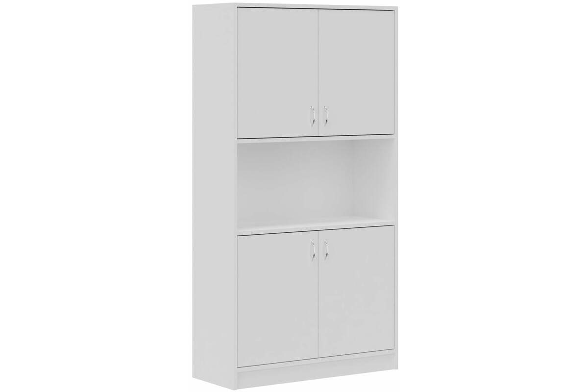 Kast hoog deuren onder en boven, Wit, 100 cm breed, 188,5 cm hoog