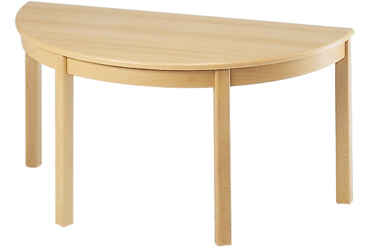 Tafel halfrond 120 x 60 cm ahorn, hoogte C3=59 cm