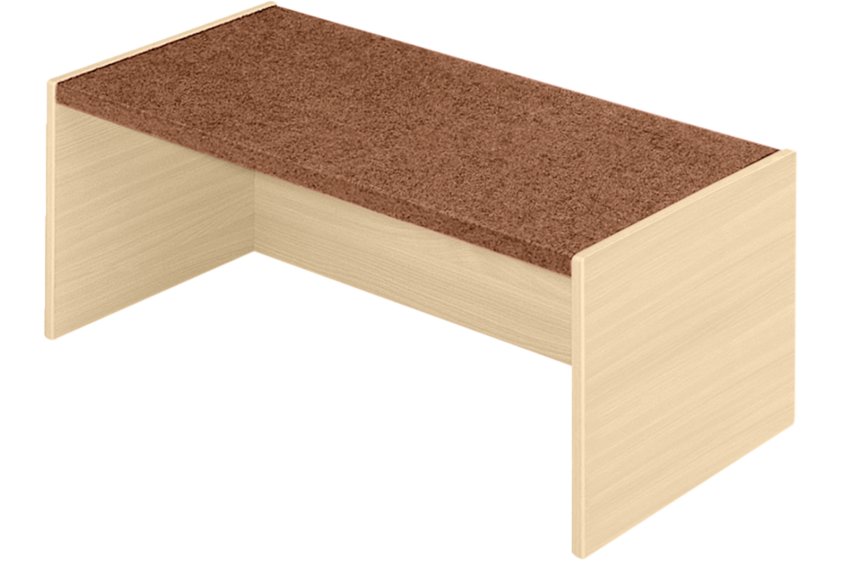 Podiumelement recht 120 × 40 × 35 cm, Ahorn met Tretford bekleding