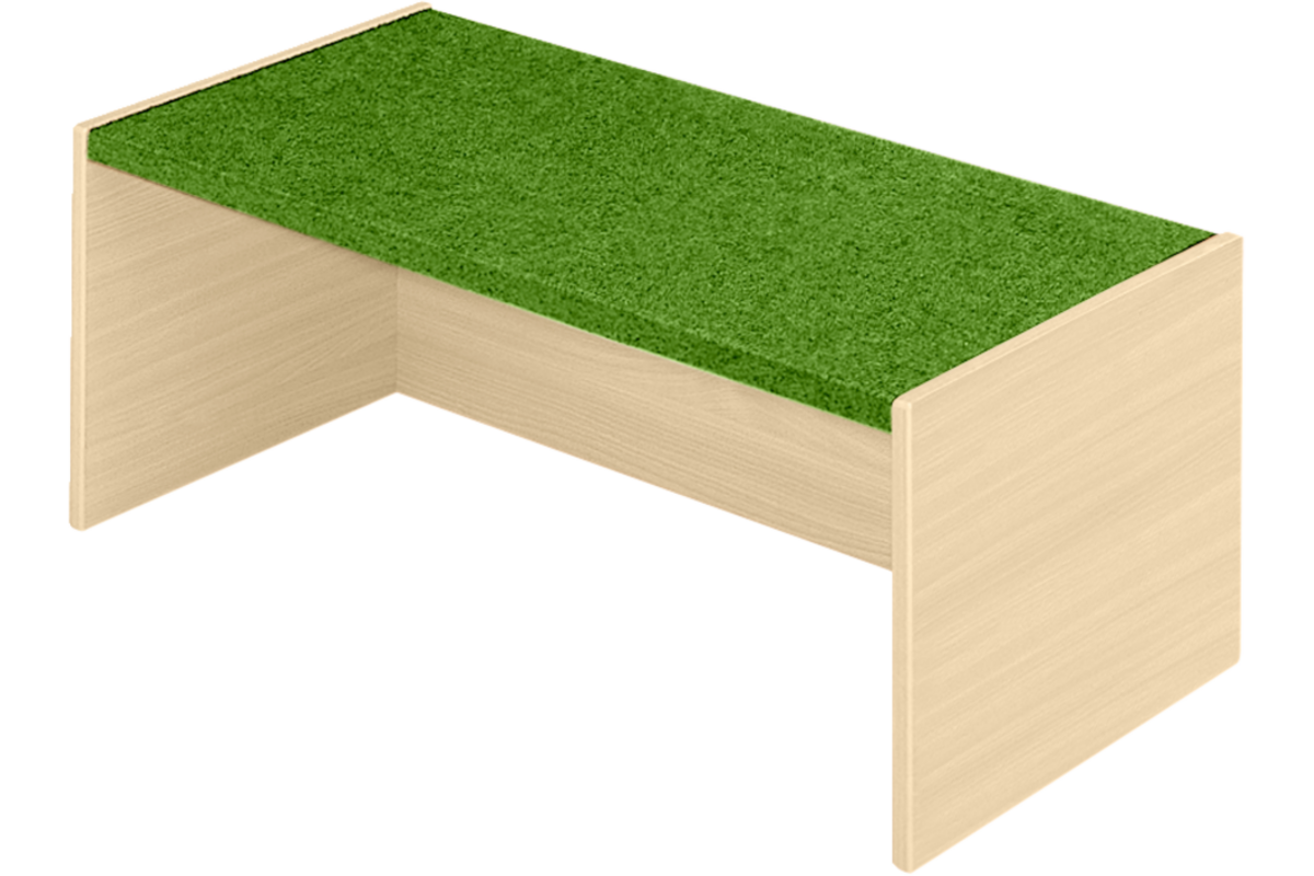 Podiumelement recht 120 × 40 × 35 cm, Ahorn met Tretford bekleding