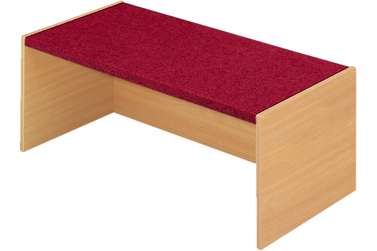 Podiumelement recht 120 × 40 × 35 cm, Beuken met Tretford bekleding