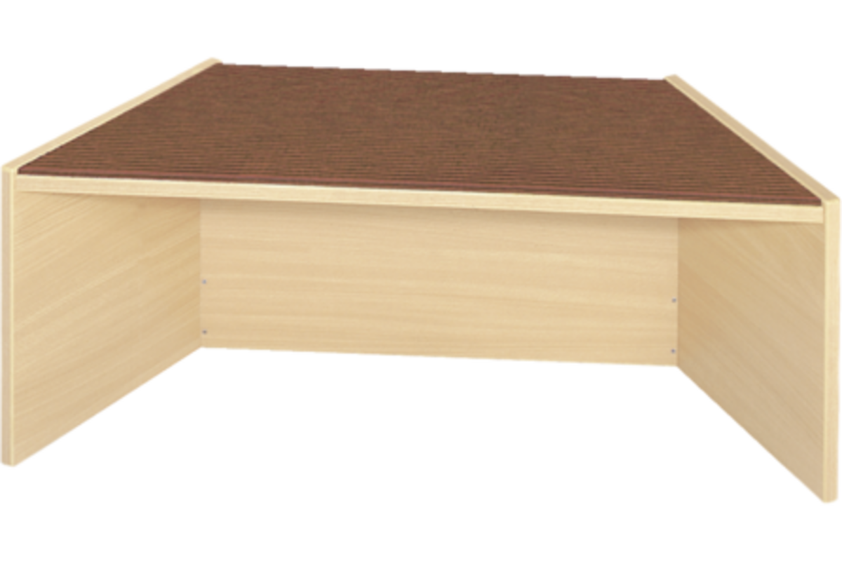Podiumelement trapezium 100×40×35 cm, Ahorn met Tretford bekleding