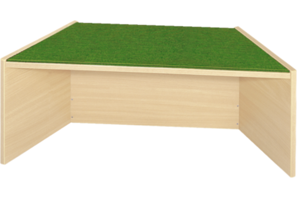 Podiumelement trapezium 100×40×35 cm, Ahorn met Tretford bekleding