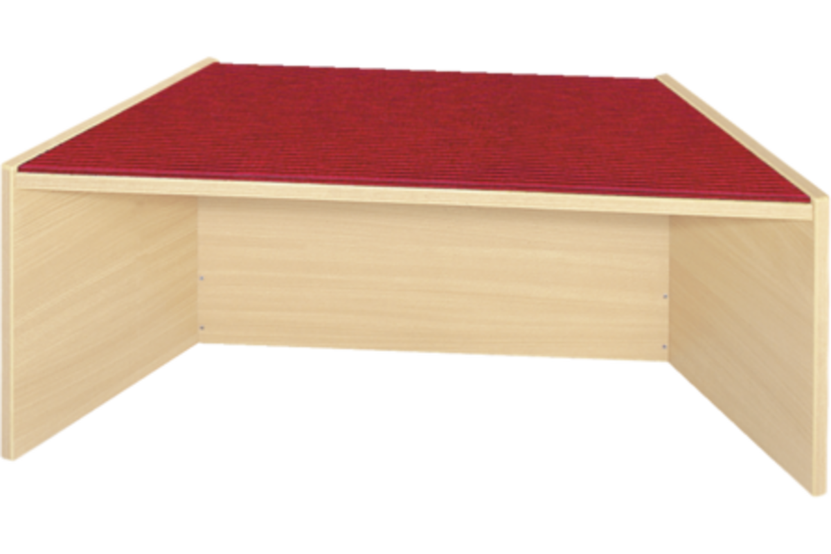 Podiumelement trapezium 100×40×35 cm, Ahorn met Tretford bekleding