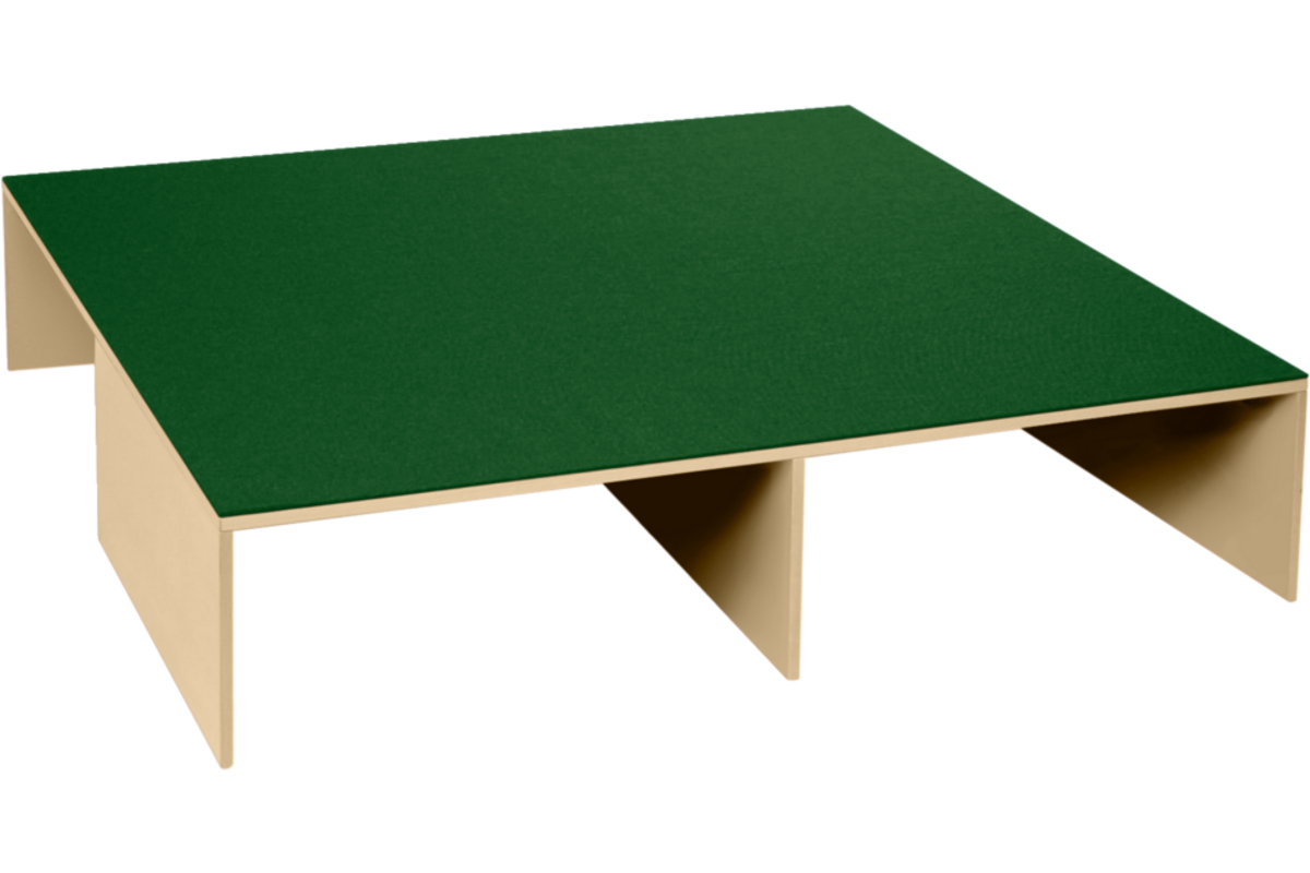 Podiumelement XXL Ahorn,160 x160 x 35 cm, voor 3 rolbakken, bekleed