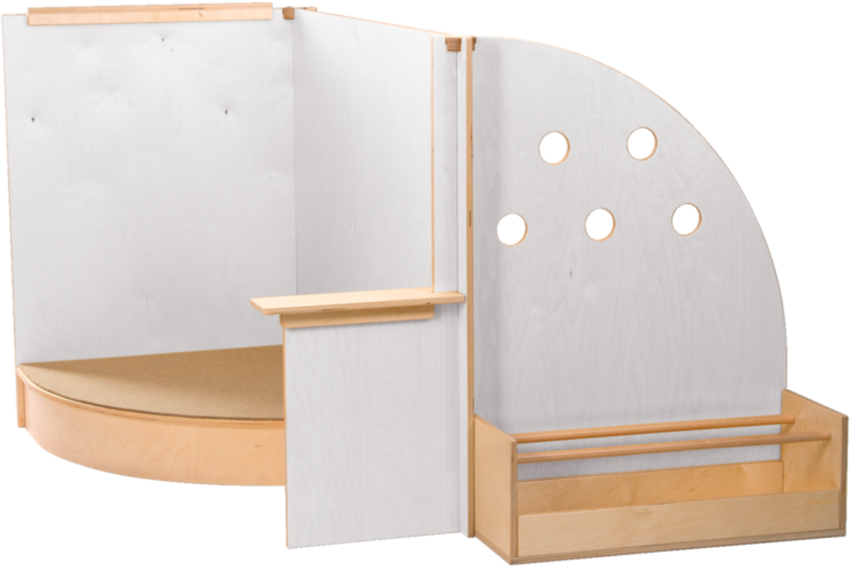 Kinderopvangspeelwand, rollenspel, 129 x 143,5 x 101,5 cm, berkenmultiplex