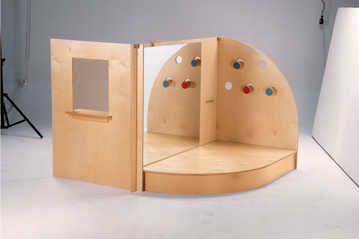 Kinderopvangspeelwand, rollenspel, 129 x 143,5 x 101,5 cm, berkenmultiplex