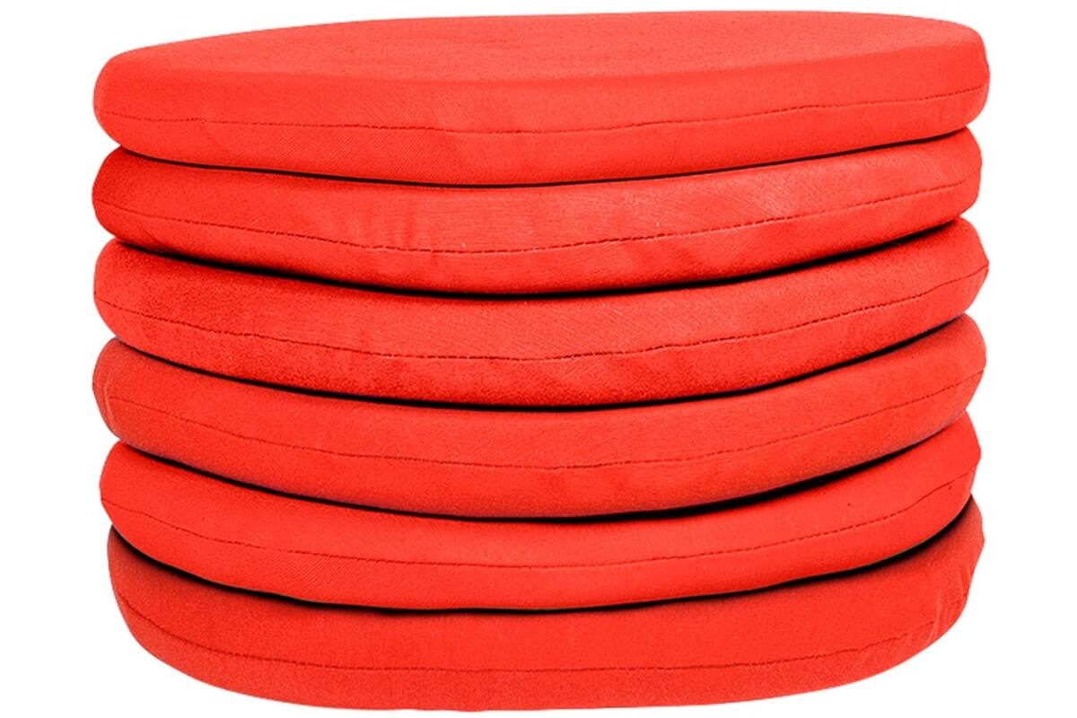 Zitkussens rood, 6 stuks, rond 30 cm