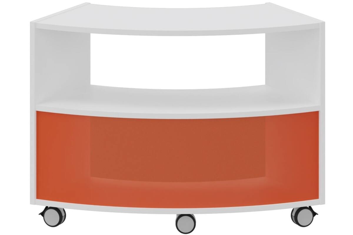 Boogkast zesde cirkel wit | achterwand aan de buitenkant oranje
