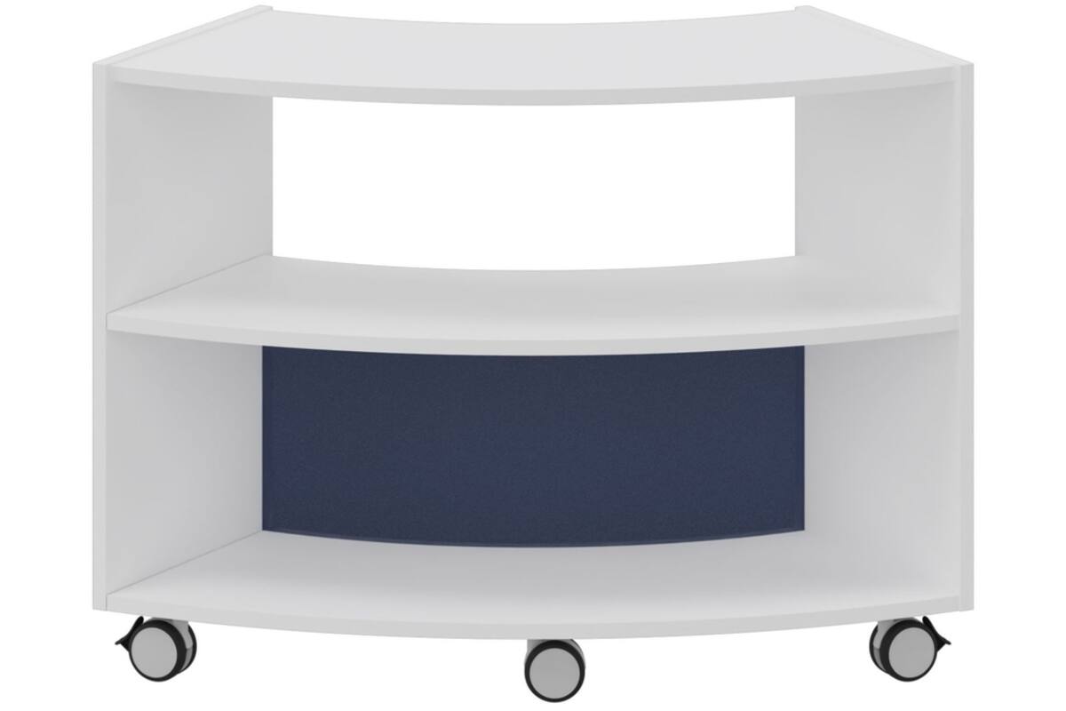 Boogkast zesde cirkel wit | achterwand aan de binnenkant blauw