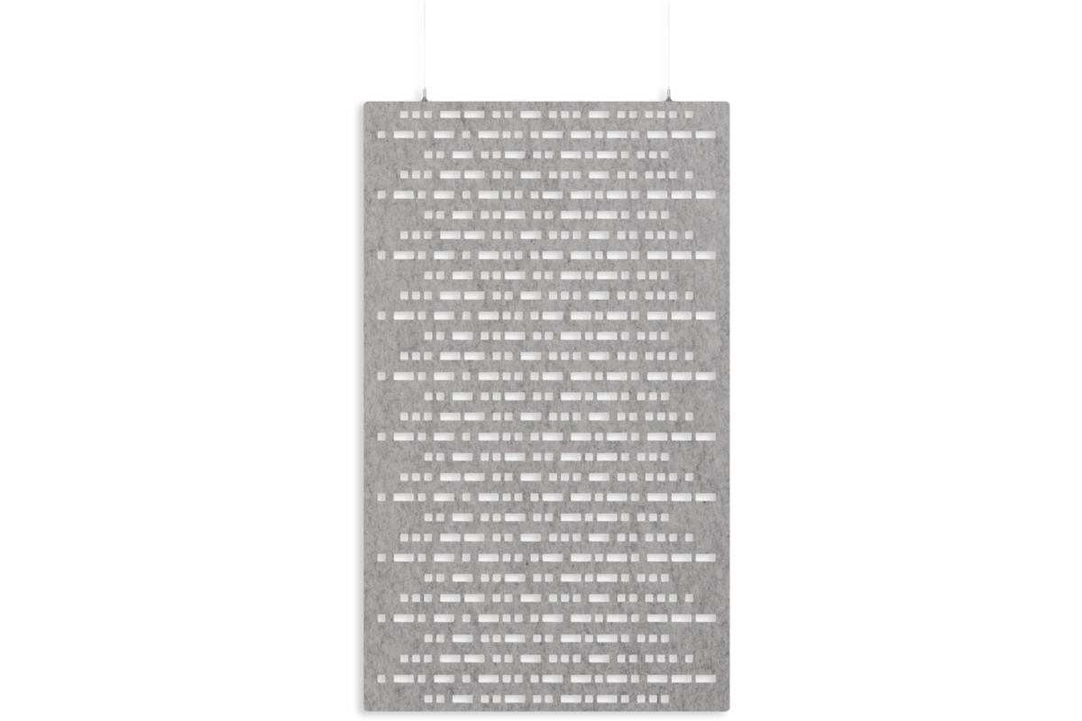 Akoestisch PET-vilt hangend scheidingsscherm, lichtgrijs, 200x120 cm