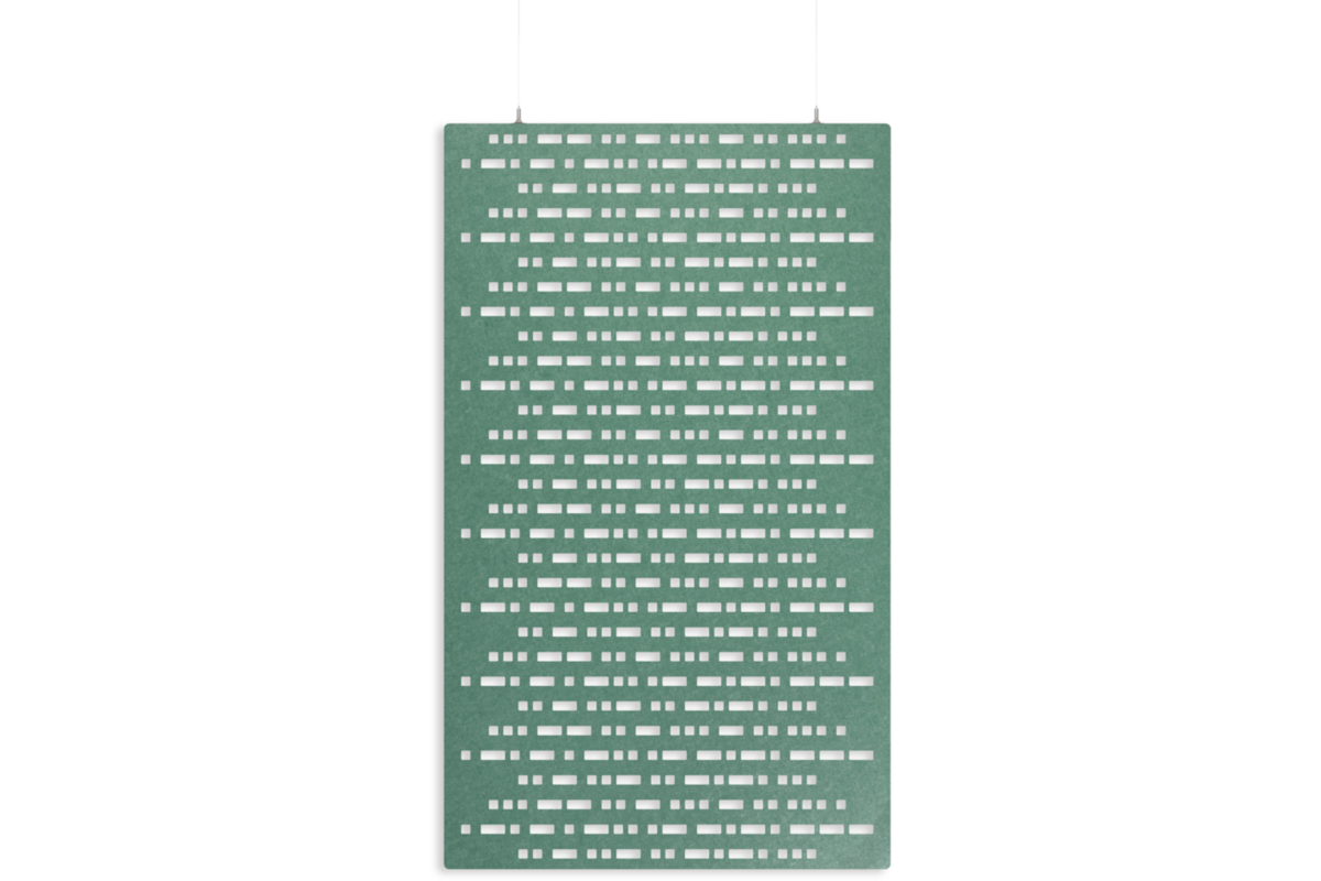 Akoestisch PET-vilt hangend scheidingsscherm, petrol groen, 200x120 cm