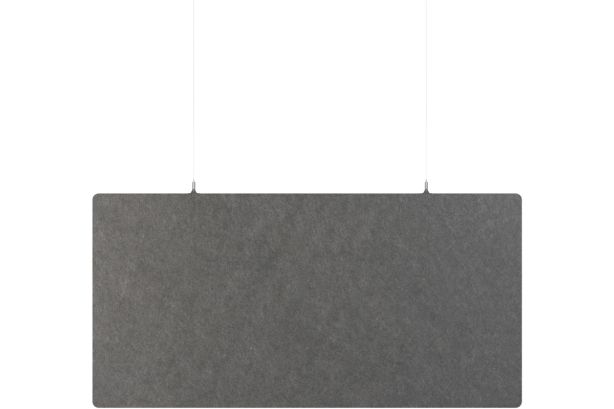 Akoestisch PET-vilt rechthoekig plafondpaneel, donkergrijs, 60x120 cm