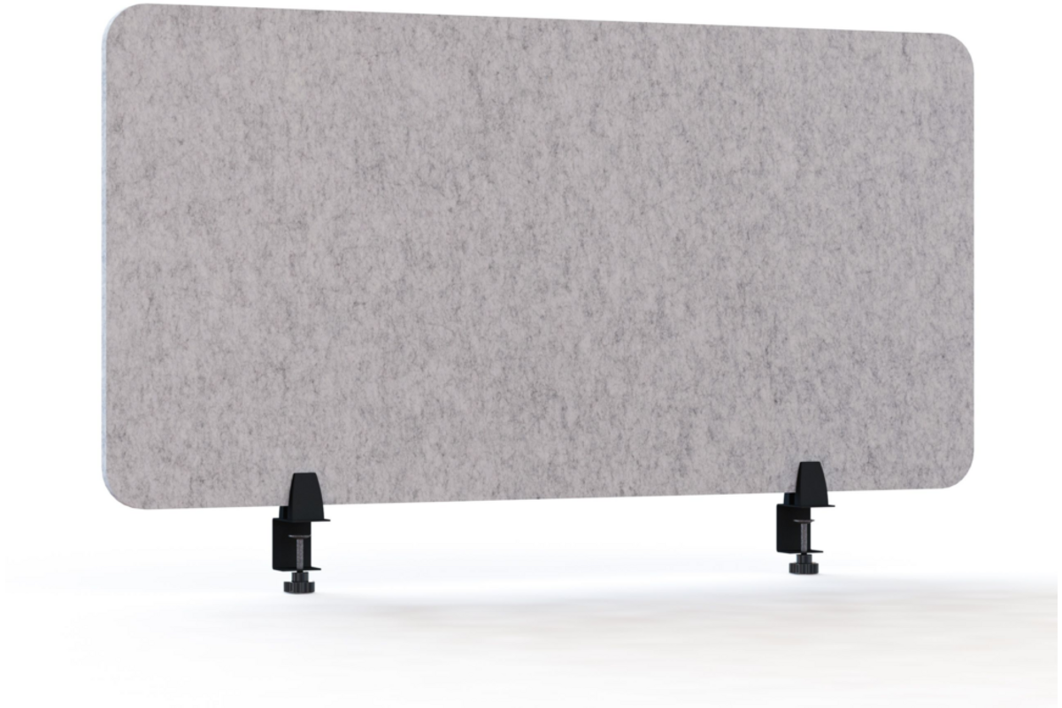 Akoestisch PET-vilt scheidingsscherm bureau, lichtgrijs, 60x120 cm