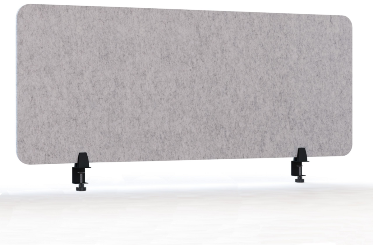 Akoestisch PET-vilt scheidingsscherm bureau, lichtgrijs, 60x160cm