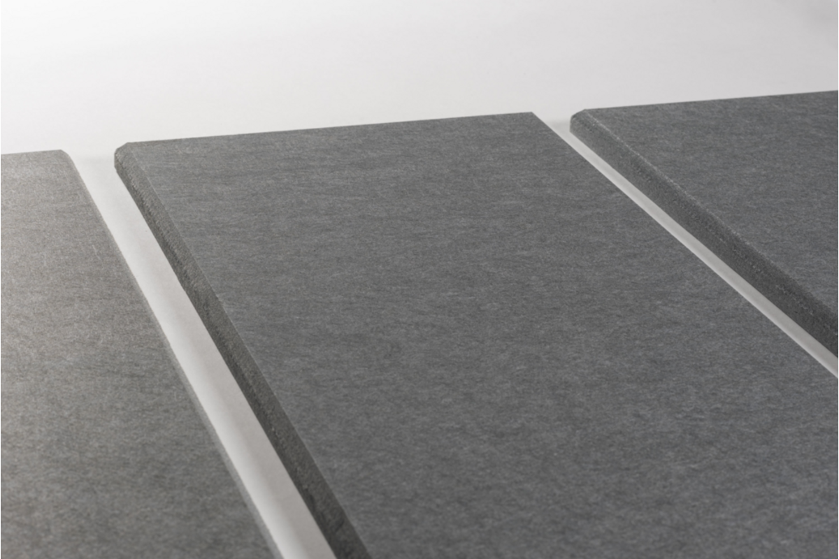Akoestische PET-vilt wandpanelen, set4, donkergrijs, 30x120 cm