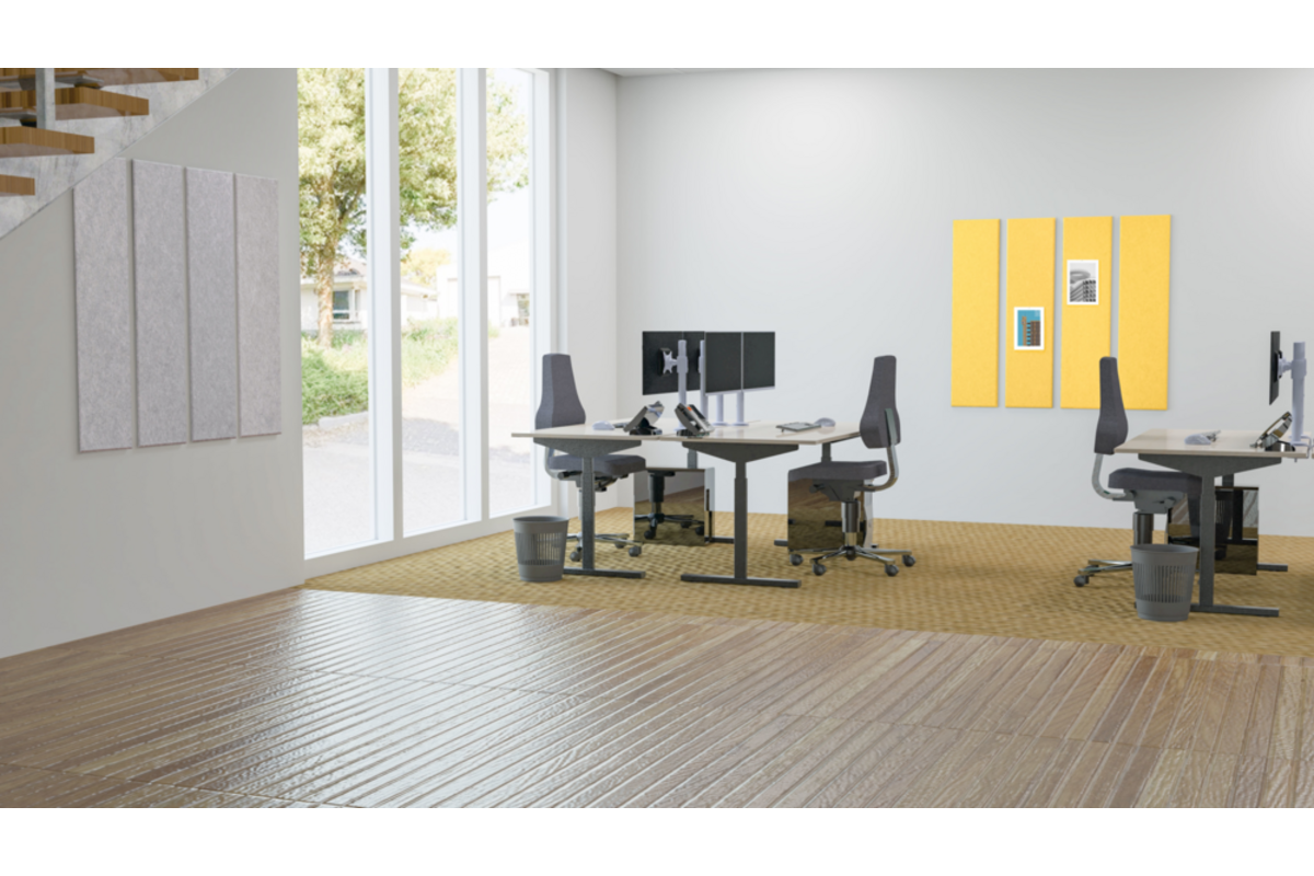 Akoestische PET-vilt wandpanelen, set4, lichtgrijs, 30x120 cm