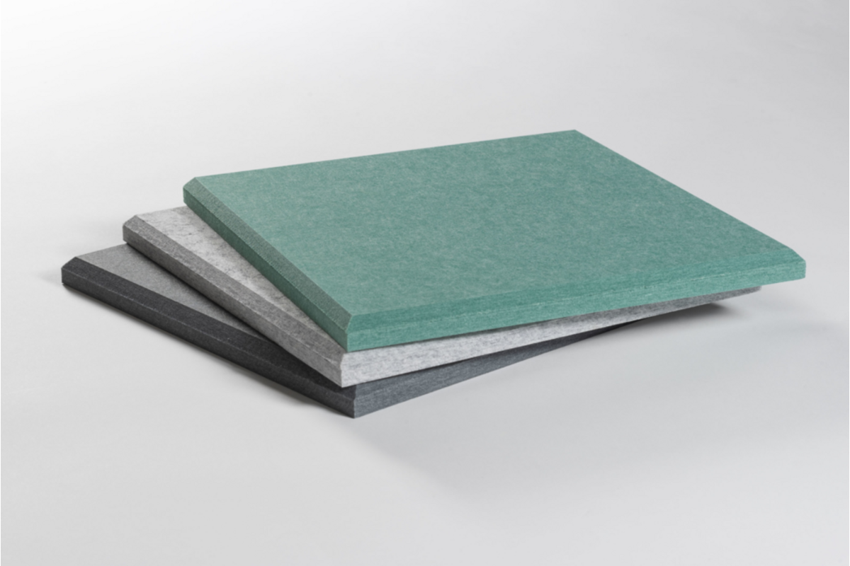 Akoestische PET-vilt wandtegels, set12, combi set petrolgroen, 30x30cm